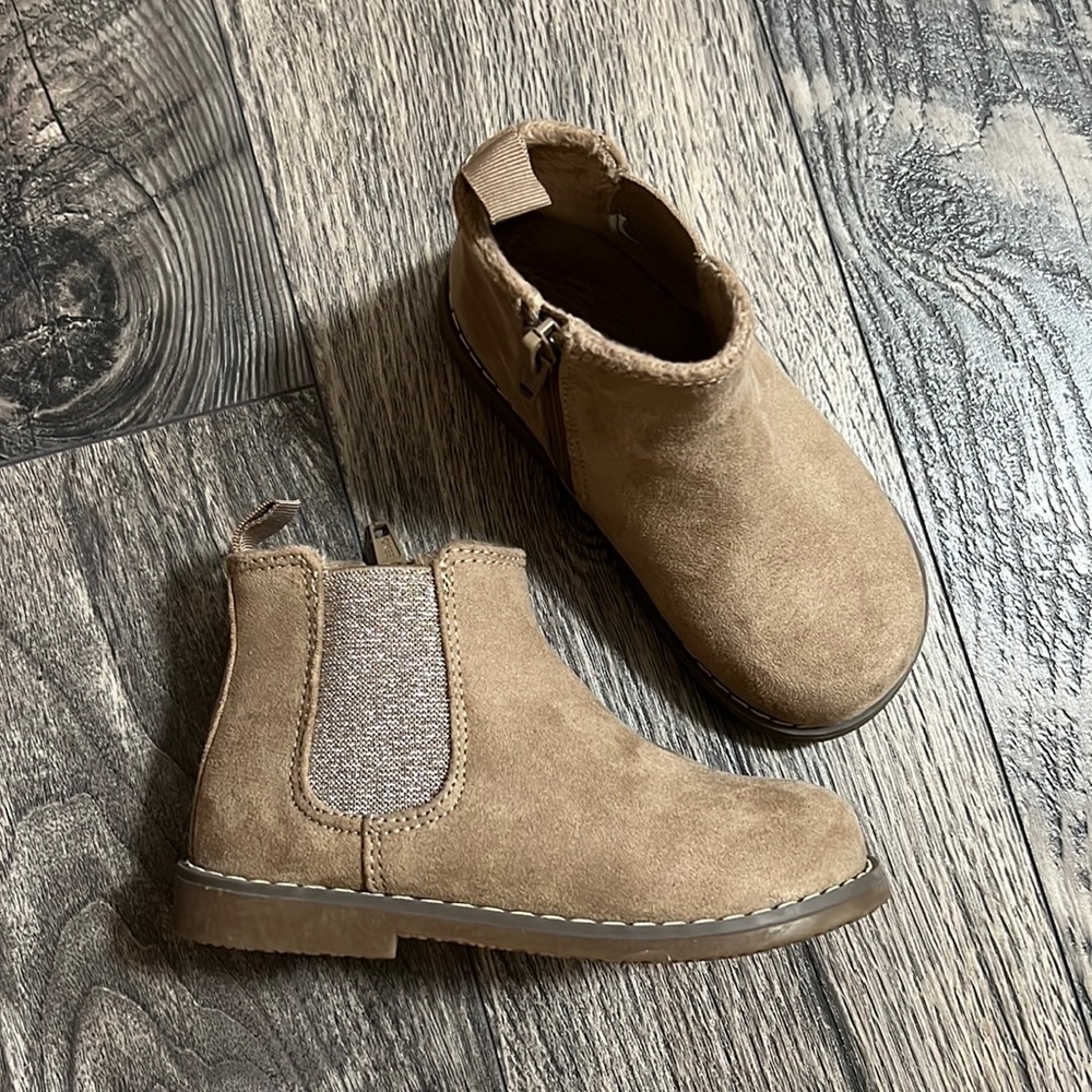 H&M warm Lined Boots tan beige size 8 toddler girl gently used